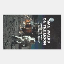 Kleiner Schritt für den Menschen auf dem Mond Ries Rechteckiger Aufkleber