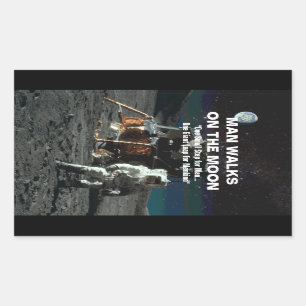 Kleiner Schritt für den Menschen auf dem Mond Ries Rechteckiger Aufkleber