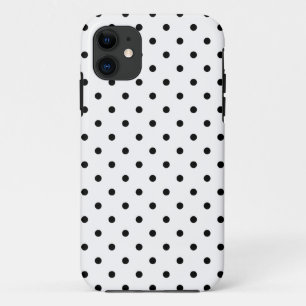 Kleiner schwarzer Polka weist weißen Hintergrund a Case-Mate iPhone Hülle