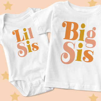 Kleiner-Schwester-Retro-Passende Geschwister Baby Strampler