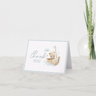 Kleiner Segelbär-Baby-Shower-Faltkarte Dankeskarte