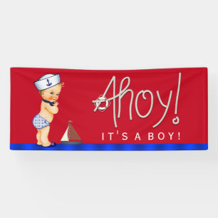 Kleiner Segler Nautical Baby Shower Blond Banner