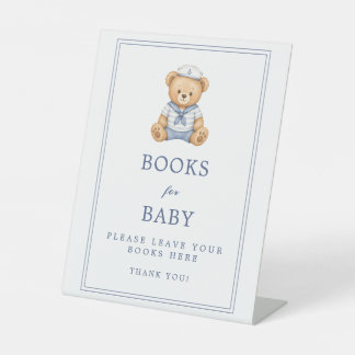 Kleiner Segler Teddybär Nautisches Buch für Baby Sockelschild