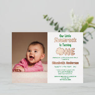 Kleiner Shamrock 1. Geburtstag Folieneinladung