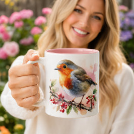 Kleiner Singvogels Ruheplatz Zweifarbige Tasse