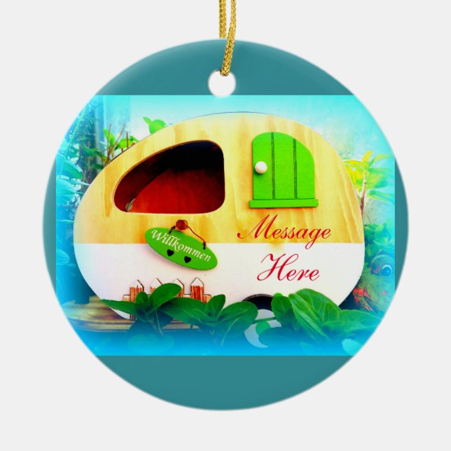 Kleiner Sinti und Romawohnwagen Casa Keramikornament (Vorne)