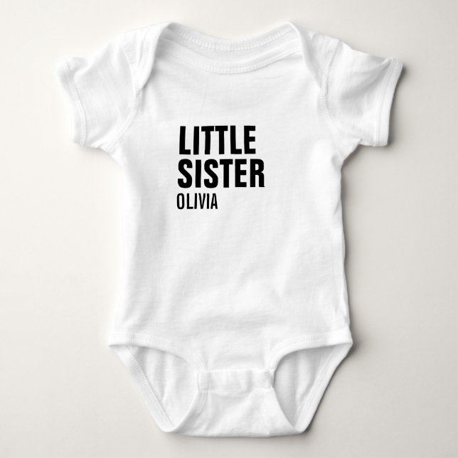 Kleiner Sister Custom Baby Bodysuit Strampler (Vorderseite)
