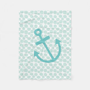 Kleiner Skipper Nautical Anchor und Dots Muster Fleecedecke