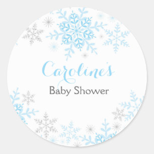 Kleiner Snowflake Babydusche Rundaufkleber Runder Aufkleber