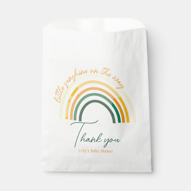 Kleiner Sonnenschein auf dem Weg Babydusche Geschenktütchen (Vorderseite)