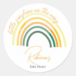 Kleiner Sonnenschein auf dem Weg Babydusche Runder Aufkleber