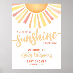 Kleiner Sonnenschein Baby Shower Willkommensschild Poster