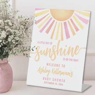 Kleiner Sonnenschein-Baby-Shower-Willkommensschild Sockelschild