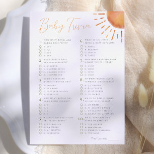 Kleiner Sonnenschein Baby Trivia Dusche Spiel Einladung