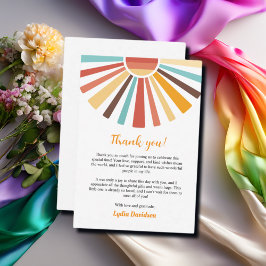 Kleiner Sonnenschein-Babydusche Danke Karte