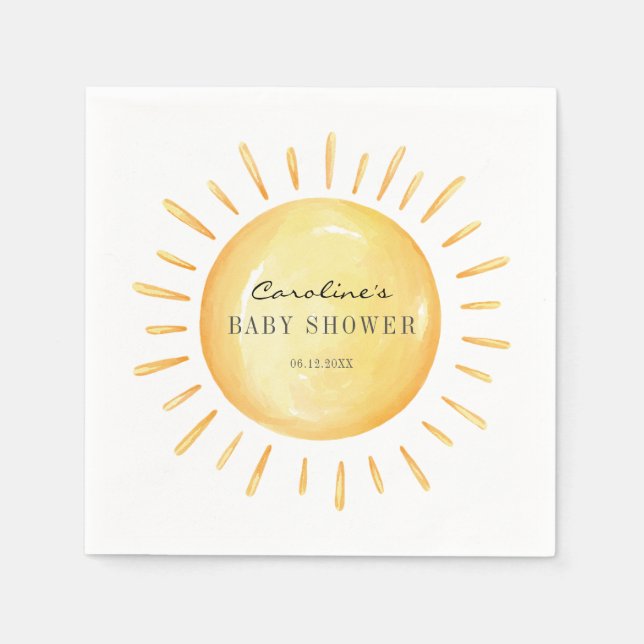Kleiner Sonnenschein-Babydusche Serviette (Vorderseite)