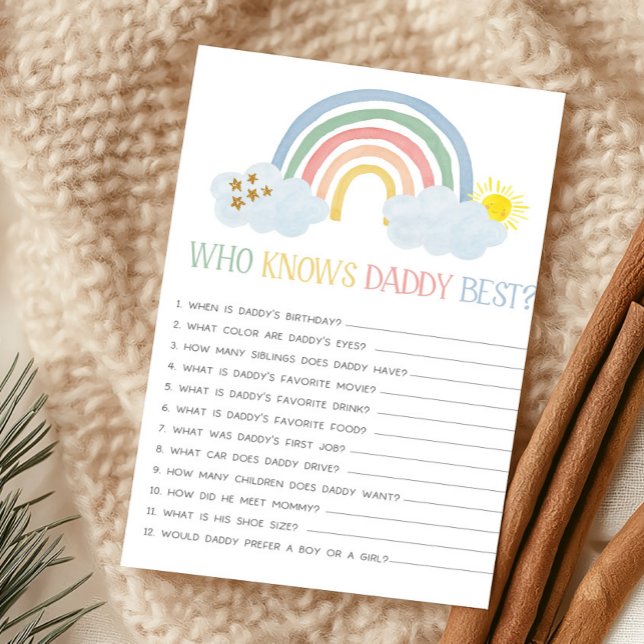 Kleiner Sonnenschein, der Daddy am besten kennt Sp (Rainbow Baby Shower Who Knows Daddy Best Game)