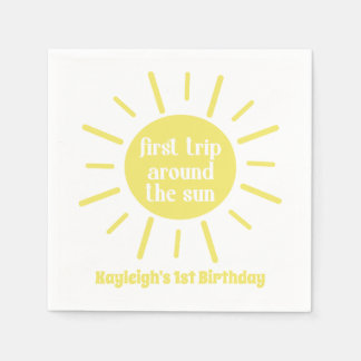 Kleiner Sonnenschein erste Fahrt um die Sonne Serviette