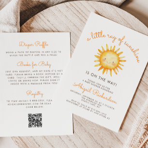 Kleiner Sonnenschein QR-Code Baby Shower Einladung