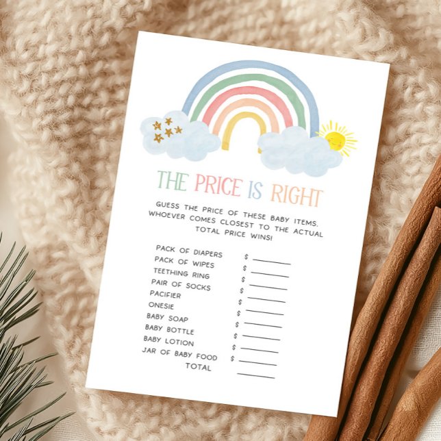Kleiner Sonnenschein Regenbogen Der Preis ist heiß (Rainbow Baby Shower The Price Is Right Game)