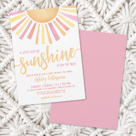 Kleiner Sonnenschein-Rosa-Babydusche Einladung