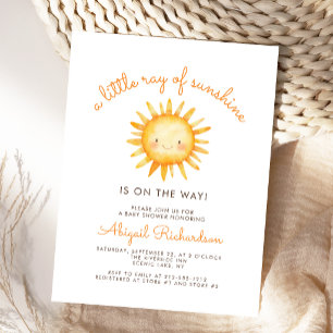Kleiner Sonnenschein Süße Babyparty-Einladung Postkarte