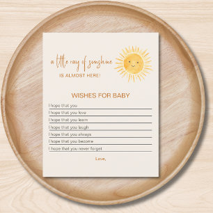Kleiner Sonnenstrahl wünscht sich für Baby Shower 