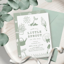 Kleiner Spross Handgezeichneter Garten Babyparty