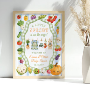 Kleiner Spross Junge Baby Shower Willkommen Poster