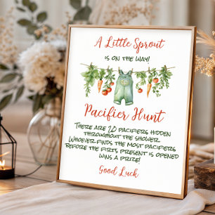 Kleiner Spross Wäscheleine Baby Shower Suchspiel Poster