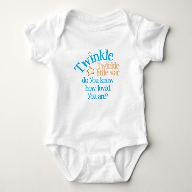 Kleiner Star Personalisiert Twinkle Baby Strampler (Vorderseite)