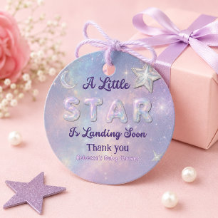 Kleiner Stern landet bald - Himmlische Babyparty Geschenkanhänger