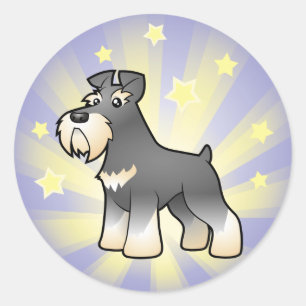 Kleiner Stern riesig/Standard/Zwergschnauzer Runder Aufkleber