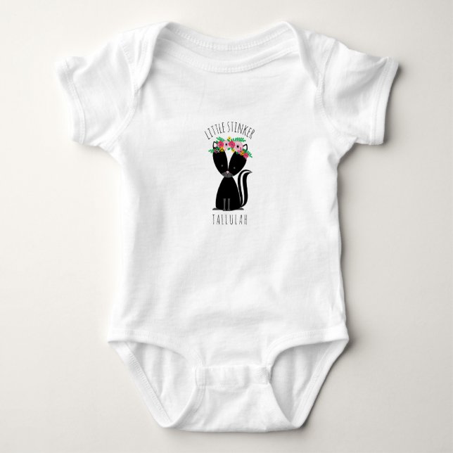 Kleiner Stinker-personalisiertes Baby-Stinktier Baby Strampler (Vorderseite)