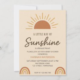 Kleiner Strahl Boho-Sonnenschein – Babyparty Einladung