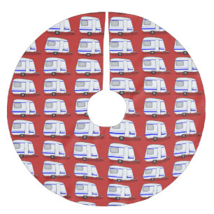 Kleiner stromlinienförmiger Wohnwagen Thunder_Cov Polyester Weihnachtsbaumdecke
