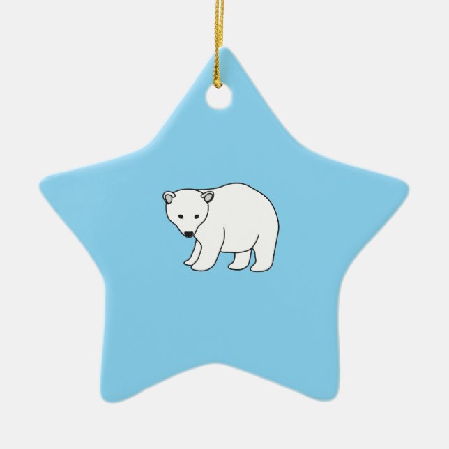 kleiner, süßer Eisbär Keramikornament (Vorne)