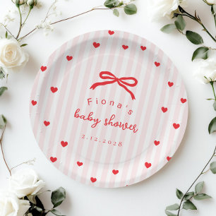 Kleiner Süßer Herz-Bogen Valentinstag Baby Shower Pappteller