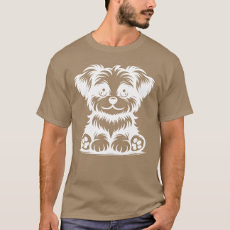 Kleiner süßer Hund Niedlich Hund Portrait Vintages T-Shirt