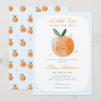 Kleiner Süßer, Orange Citrus Jungen Baby Shower Einladung