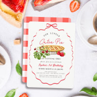 Kleiner süßer Pie Erdbeeren Roter Bogen 1. Geburts