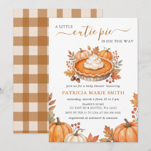 Kleiner Süßer Pie Kürbiskuchen Herbst-Baby-Party Einladung