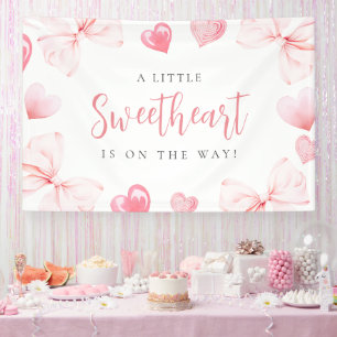 Kleiner Süßer Rosa Schleifen-Baby-Party-Hintergrun Banner
