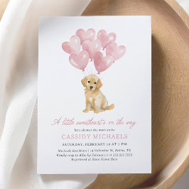 Kleiner Sweetheart Dog Valentine's Baby Shower Einladung