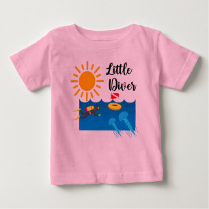 Kleiner Taucher mit Jelly Fish - Baby Fine Jersey  Baby T-shirt