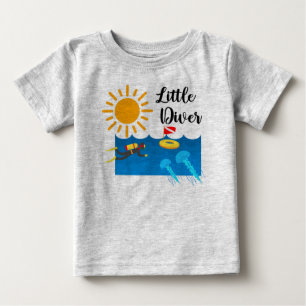 Kleiner Taucher mit Jelly Fish - Baby Fine Jersey T-shirt