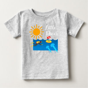 Kleiner Taucher mit Jelly Fish - Baby Fine Jersey T-shirt