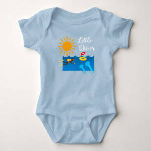 Kleiner Taucher mit Jelly Fish - Baby Jersey Bodys Strampler