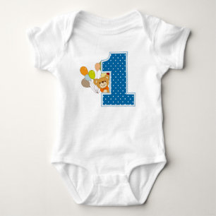 Kleiner Teddy 1 Geburtstagskuchen zerschmettern ei Baby Strampler