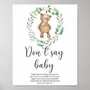 Kleiner Teddybär Sag kein Baby Poster